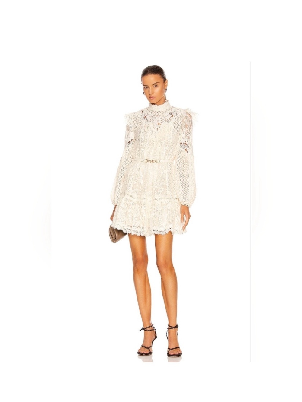 Zimmermann concert  Ivory Lace  Dress with High Neck